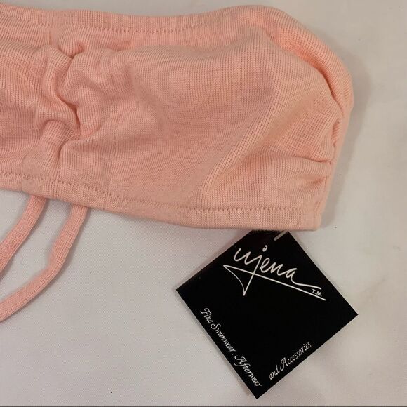 Vintage Ujena Cotton Strapless Bralette Bra New with Tags Size Small Ruched - Picture 2 of 8